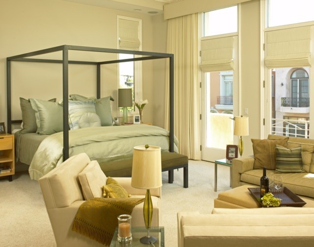 bedroom decorating ideas and designs Remodels Photos Joani Stewart-Georgi - Montana Ave. Interiors contemporary-bedroom-004