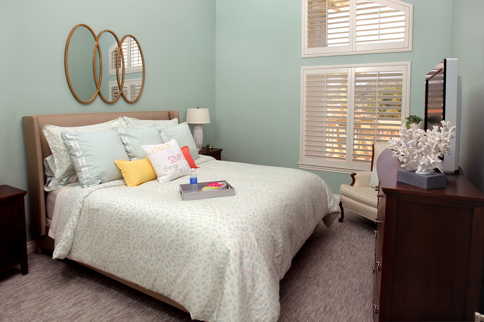bedroom decorating ideas and designs Remodels Photos Karen Cole Designs Carlsbad California United States transitional-bedroom