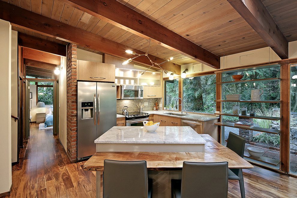 kitchen decorating ideas and designs Remodels Photos Seattle Home Enhancement Seattle Washington United States midcentury-kitchen