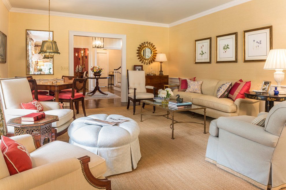 living room decorating ideas and designs Remodels Photos Elizabeth Guest Interiors, LLC Stanton New Jersey United States traditional-living-room