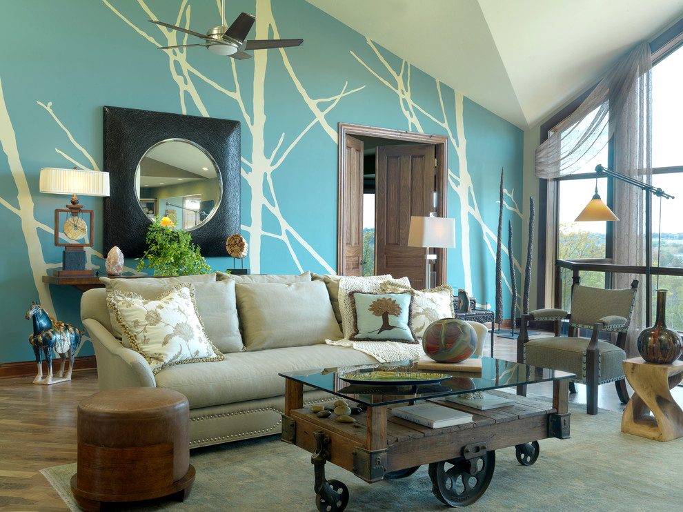 living room decorating ideas and designs Remodels Photos Savvy Surrounding Style St. Louis Missouri United States eclectic-family-room