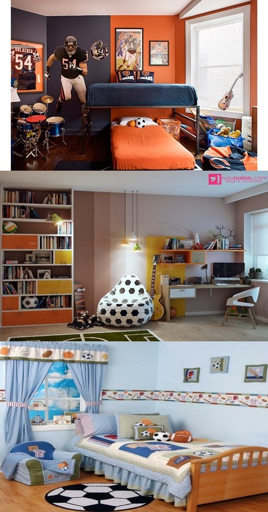 Children’s Room – Neutral Colors – Football Theme