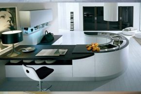Breathtaking Glossy Black and White Kitchen Designs