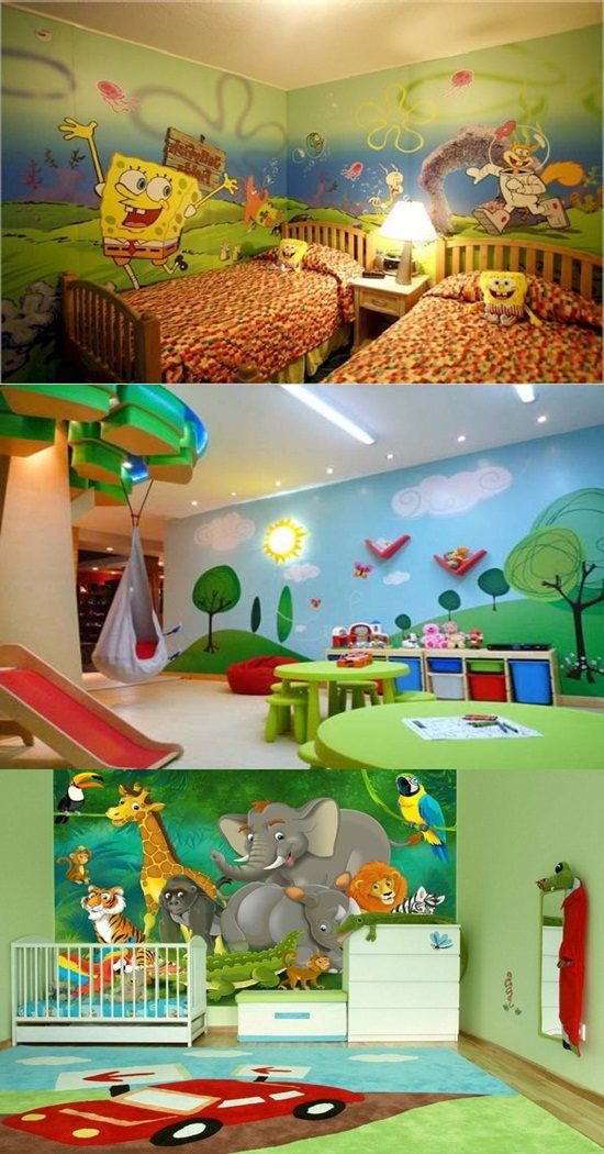 A great way to decorate your kid’s room by colorful Wallpaper